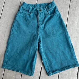 High waisted wide leg vintage denim shorts